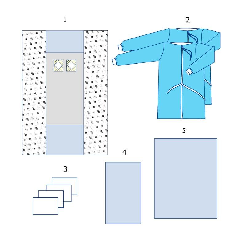 Комплект одягу та покриттів операційних для ангіографії №19.1 Taipan-Pharm стерильний